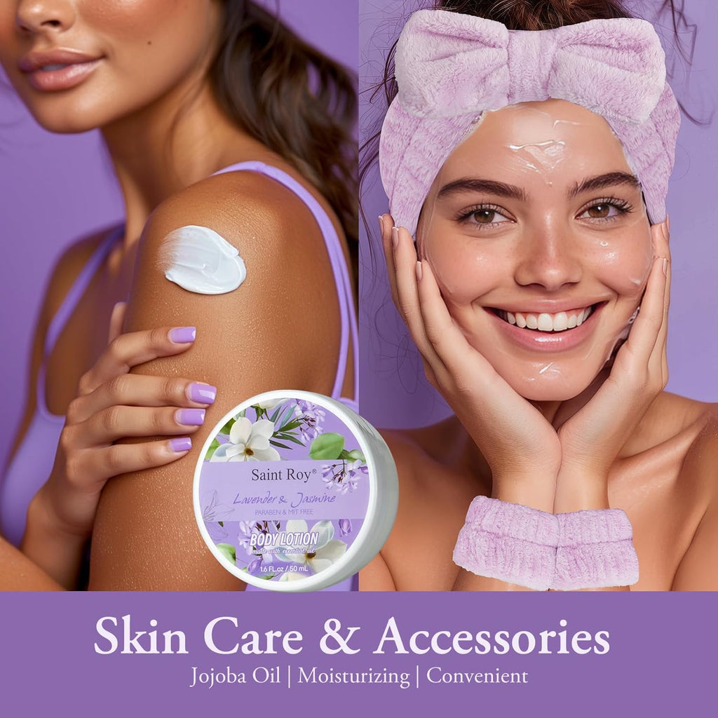 Mothers Day Gifts for Women, Bath and Body Gift Basket Set for Women, Birthday Gifts for Woman Self Care Get, Jasmine Spa Gift Basket 13-Pcs Bath Gift Set, Home Spa Gift Basket, Lavender Gift Baskets